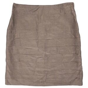 H&M Tiered Short Skirt Womens 4 Bottoms Pencil A-Line Lined Zipper Brown
